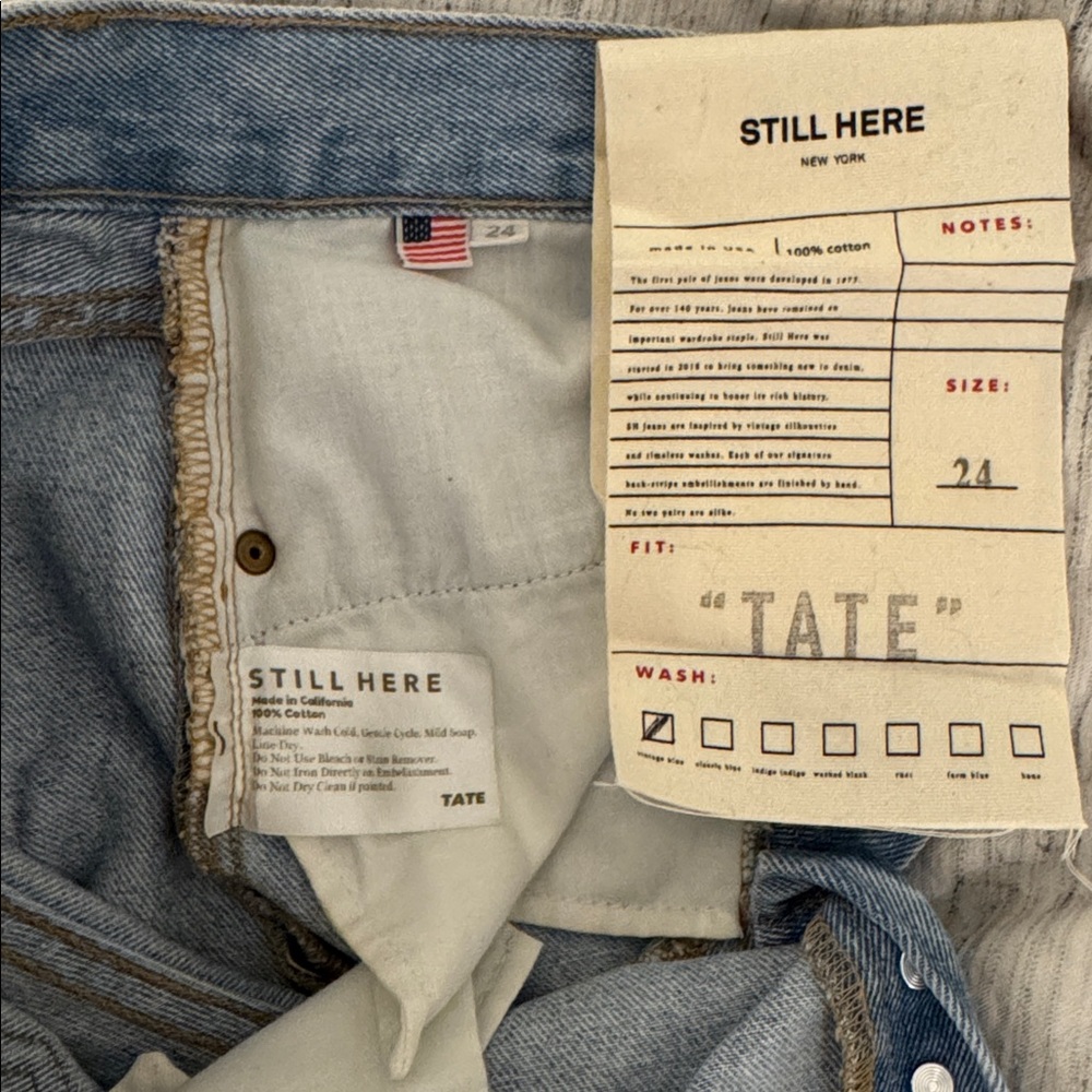 Still Here Tate Straight Leg in Vintage Blue Size 24 - Picture 5 of 10